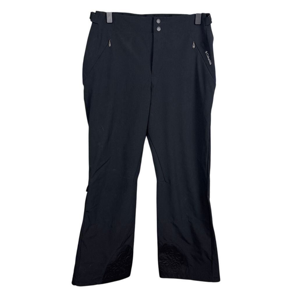 Columbia Women's Titanium Ski Snowboard Pants Black Floral Details Lined Size L